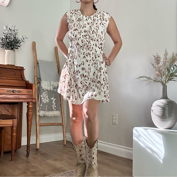 **Free People “Fake Love” Animal Print Skater Dress - XS, Open Back** - Picture 4 of 6